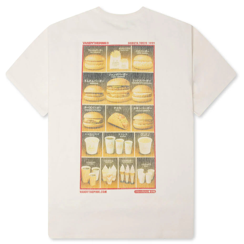FastFood Menu Tee Washed White