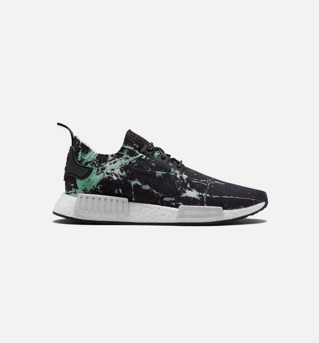 NMD R1 Primeknit Green Marble Mens Shoe Black White Green