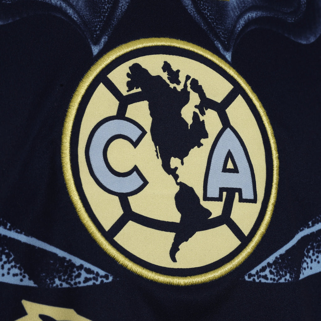 adidas Club América Long Sleeve Mens Away Soccer Jersey 25 26 Blue
