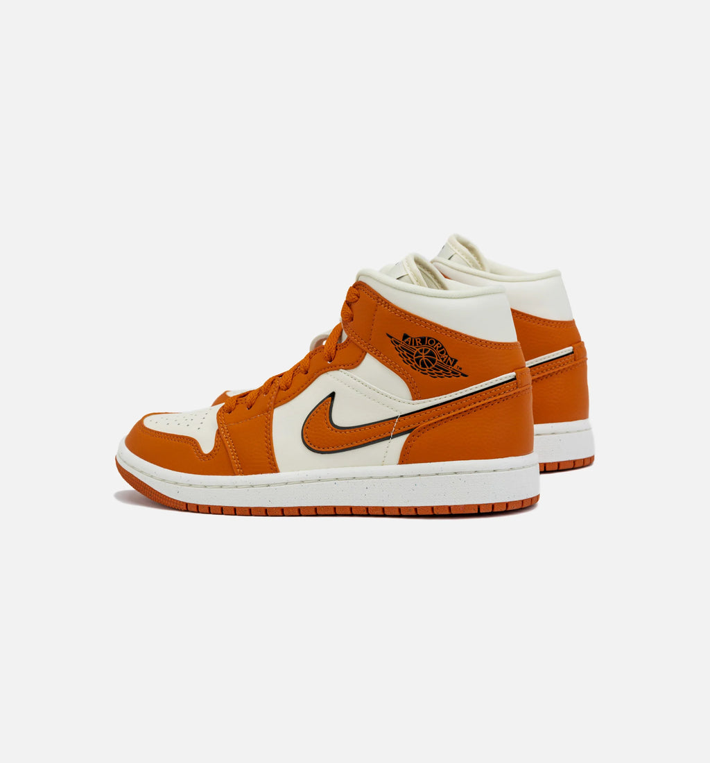 Air Jordan 1 Retro Mid SE Sport Spice Womens Lifestyle Shoe Orange White
