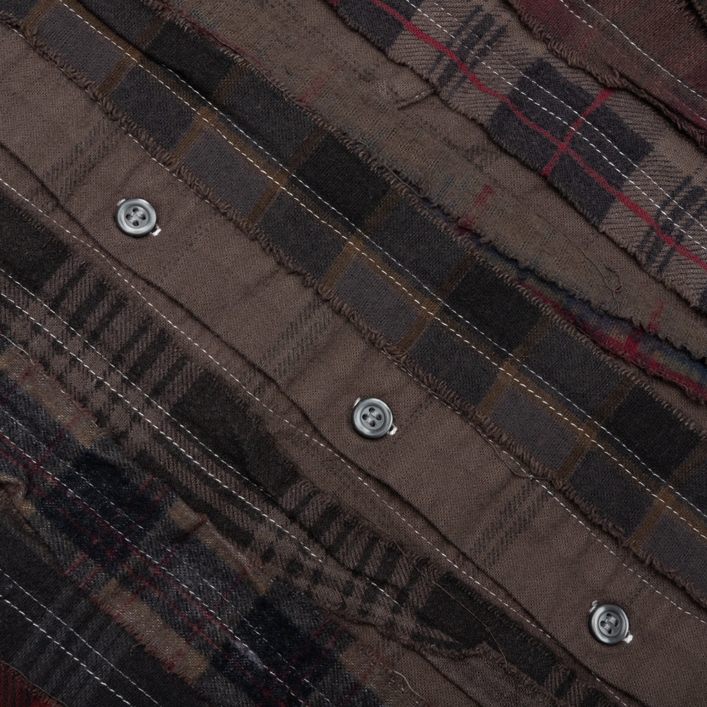 Over Dyed Ribbon Shirt Brown