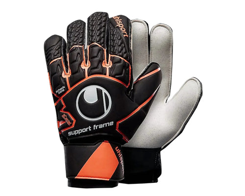 Uhlsport Soft Resist Support Frame Goalkeeper Gloves Black Orange