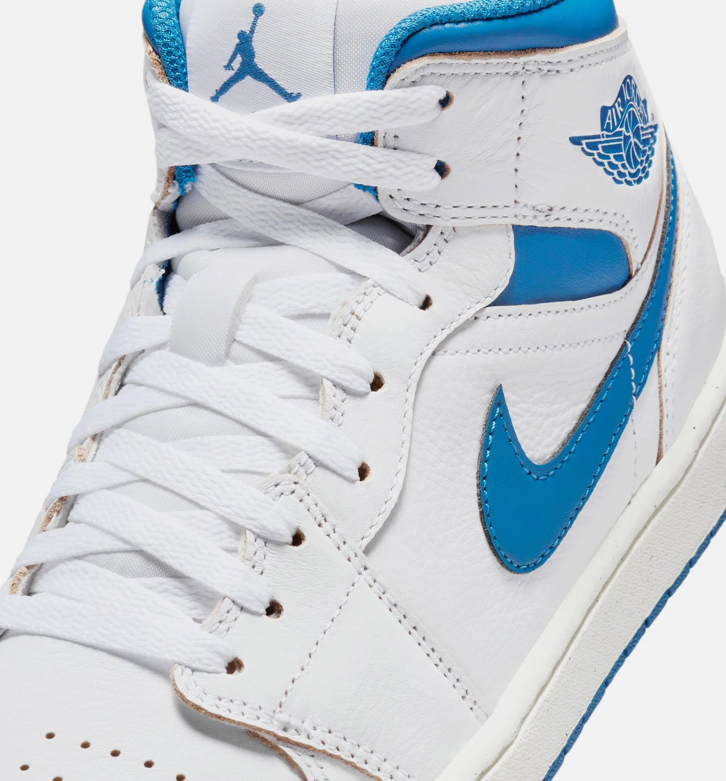 Air Jordan 1 Mid SE Industrial Blue Mens Lifestyle Shoe White Industrial Blue Sail
