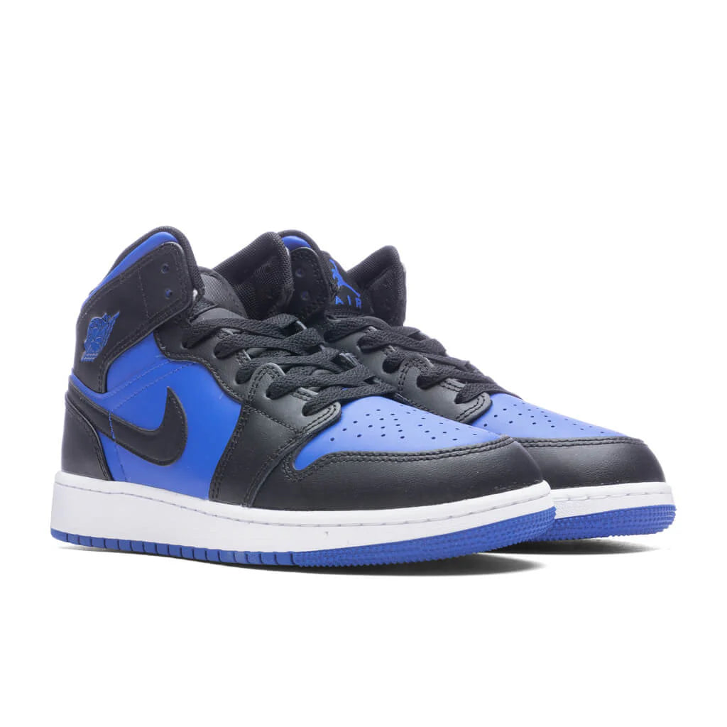 Air Jordan 1 Mid GS Black Royal Blue Black