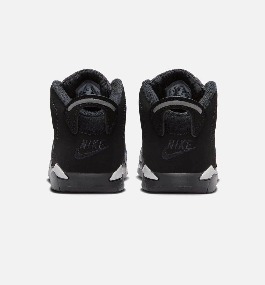 Air Jordan 6 Retro Cap Gown Infant Toddler Lifestyle Shoe Black Reflective Silver Black Free Shipping
