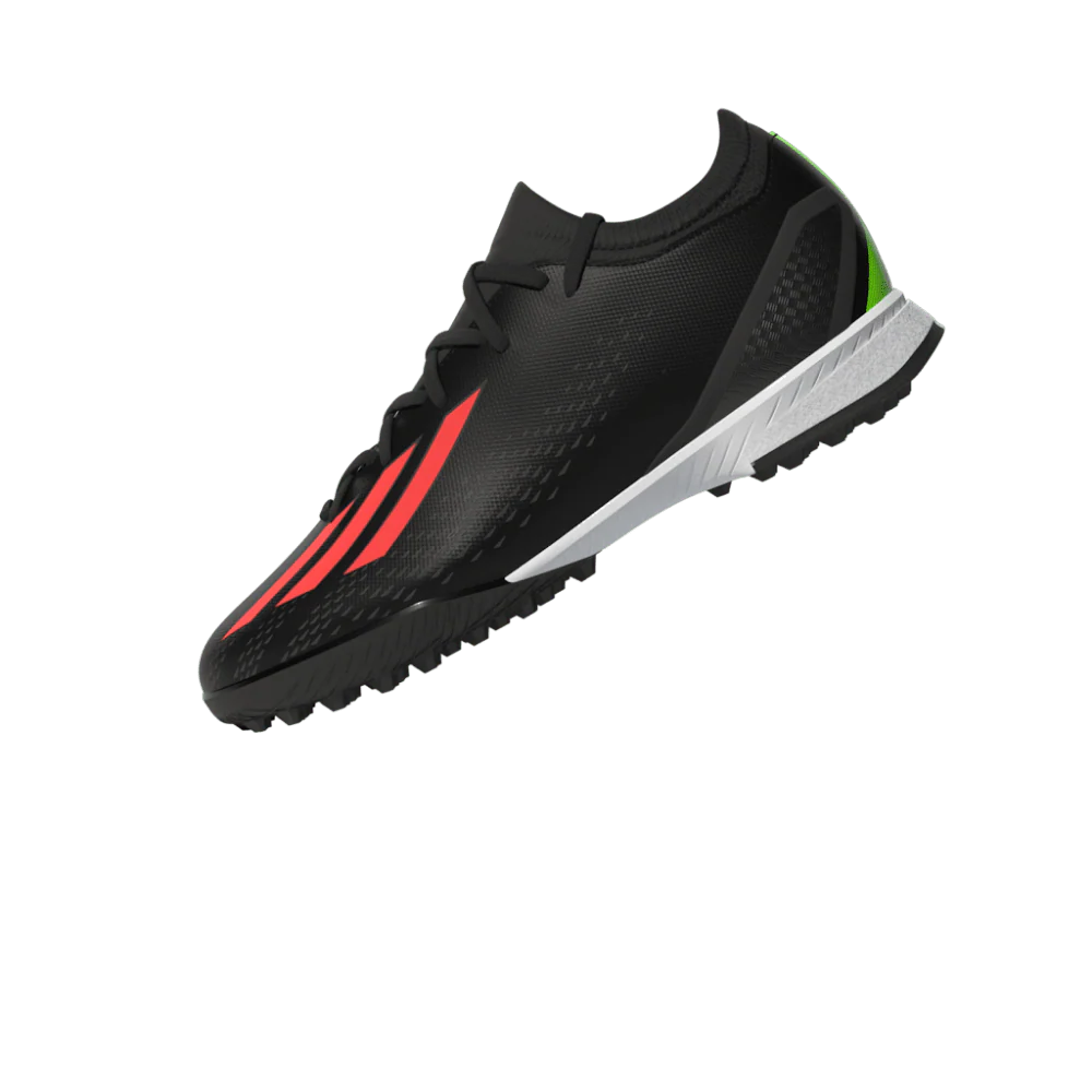 adidas Kids X Speed Portal 3 TF J Turf Football Boots Black Red
