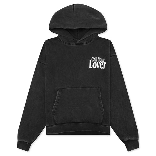 Call My Lover Hoodie Washed Black