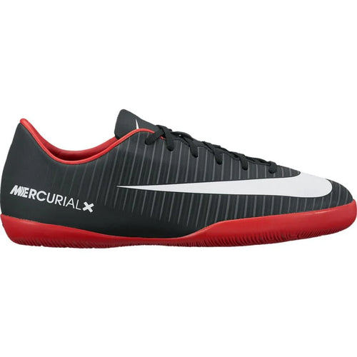 Nike Jr MercurialX Vapor XI IC Indoor Soccer Shoes Black White Grey Red