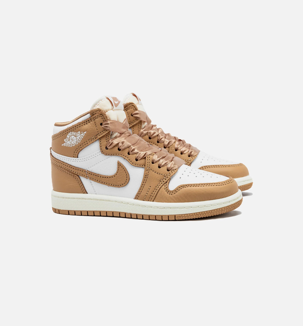 Air Jordan 1 Retro High OG Praline Preschool Lifestyle Shoe Praline White Sail Free Shipping
