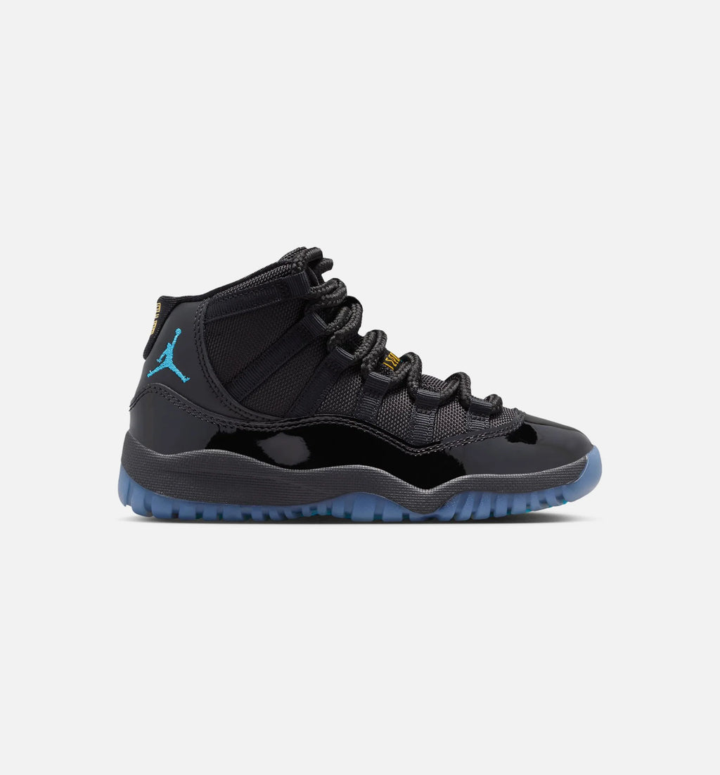 Air Jordan 11 Retro Gamma Preschool Lifestyle Shoe Black Gamma Blue Varsity Maize Limit One Per Customer