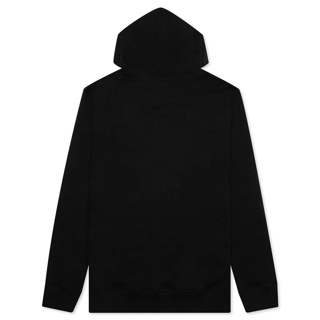 Metal Buckle Collar Hoodie Black