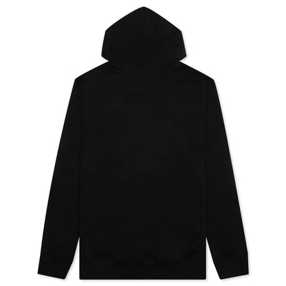 Metal Buckle Collar Hoodie Black