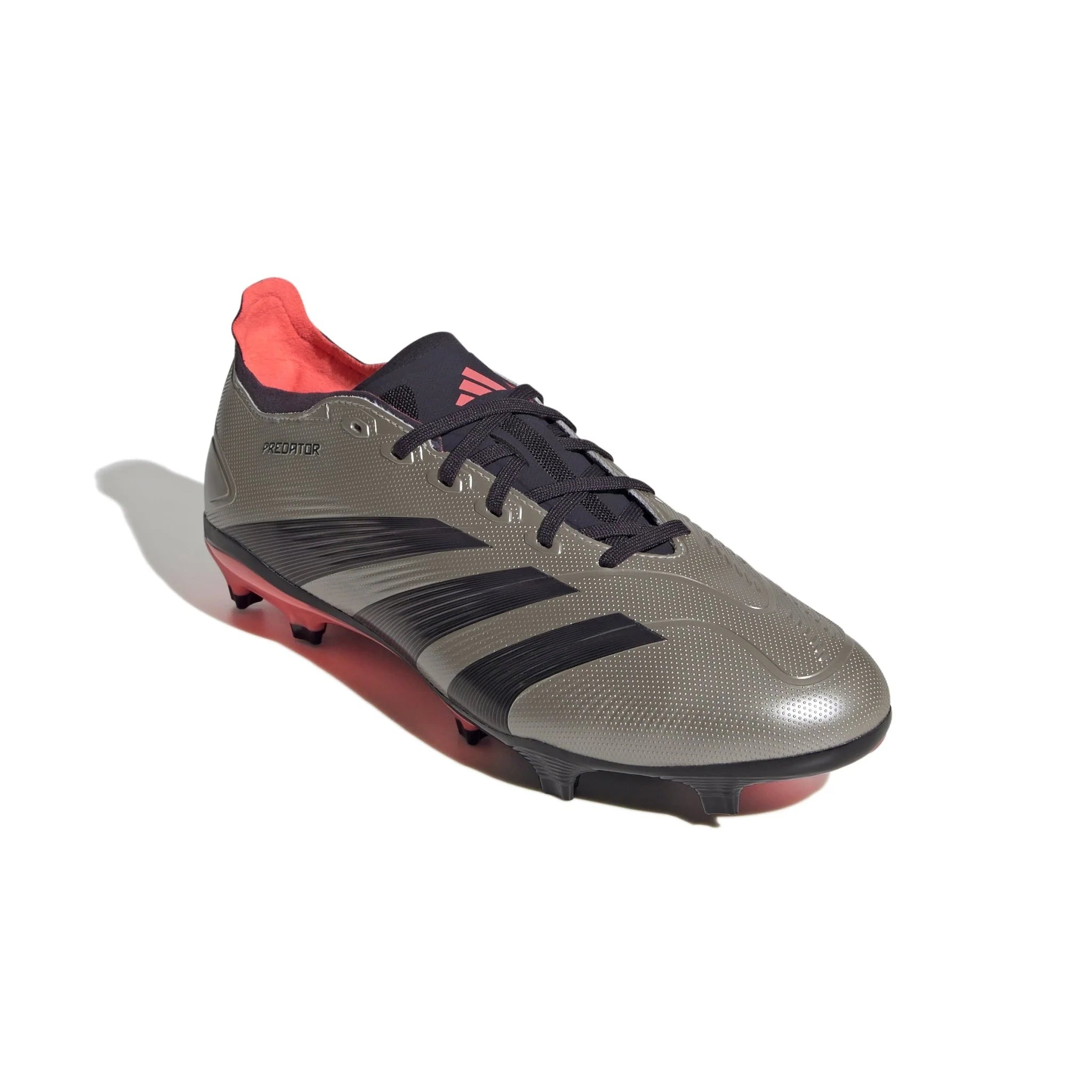 adidas Predator League FG Firm Ground Cleats Platinum Metallic Aurora Black Turbo