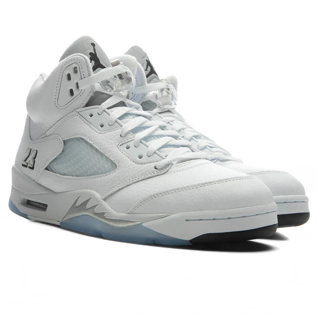 Air Jordan 5 Retro White Metallic White Black Metallic Silver