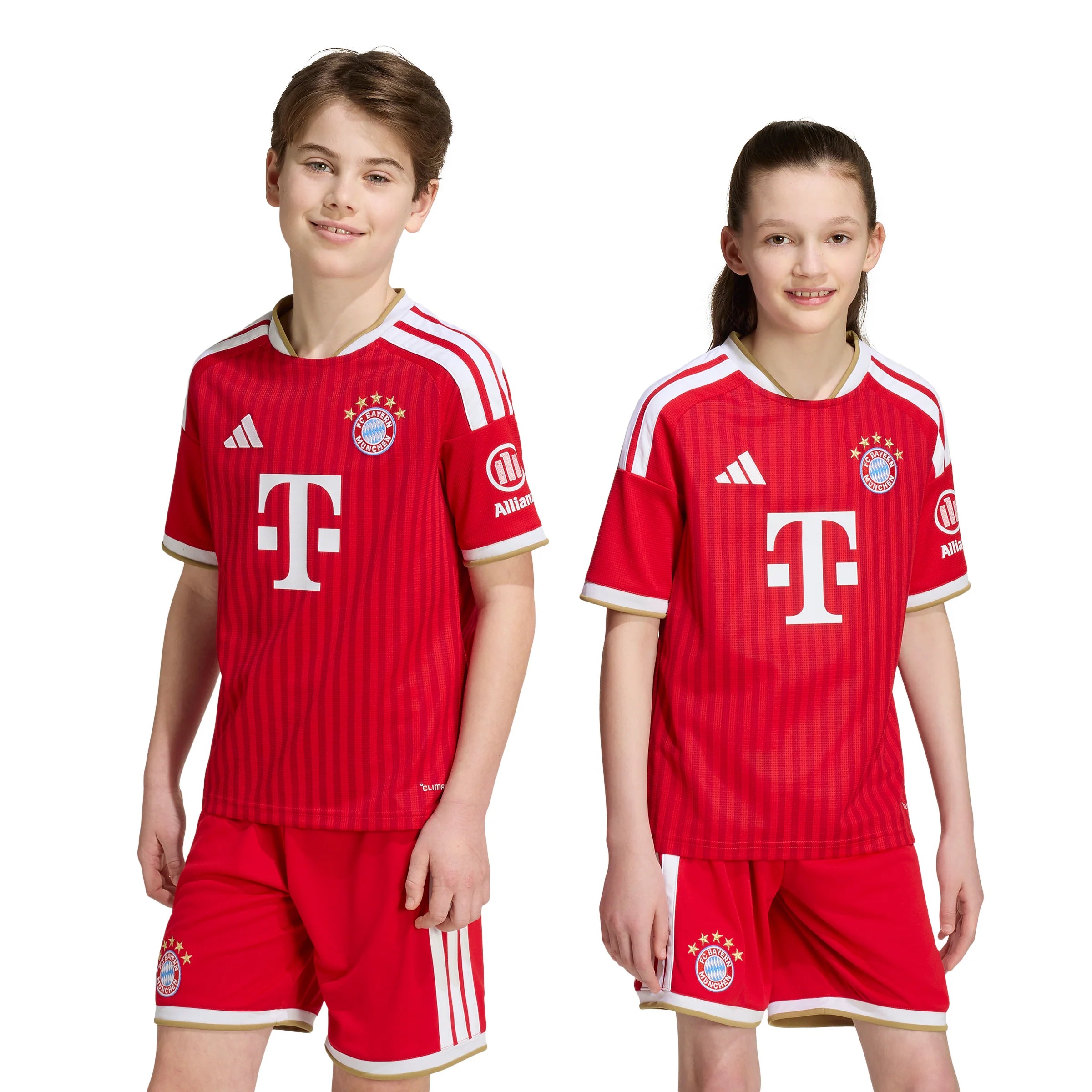 adidas FC Bayern Munich Home Youth Soccer Jersey 26 27 Scarlet White