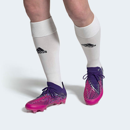 adidas Predator Edge1 FG Low Firm Ground Boots Team College Purple Silver Metallic Team Shock Pink