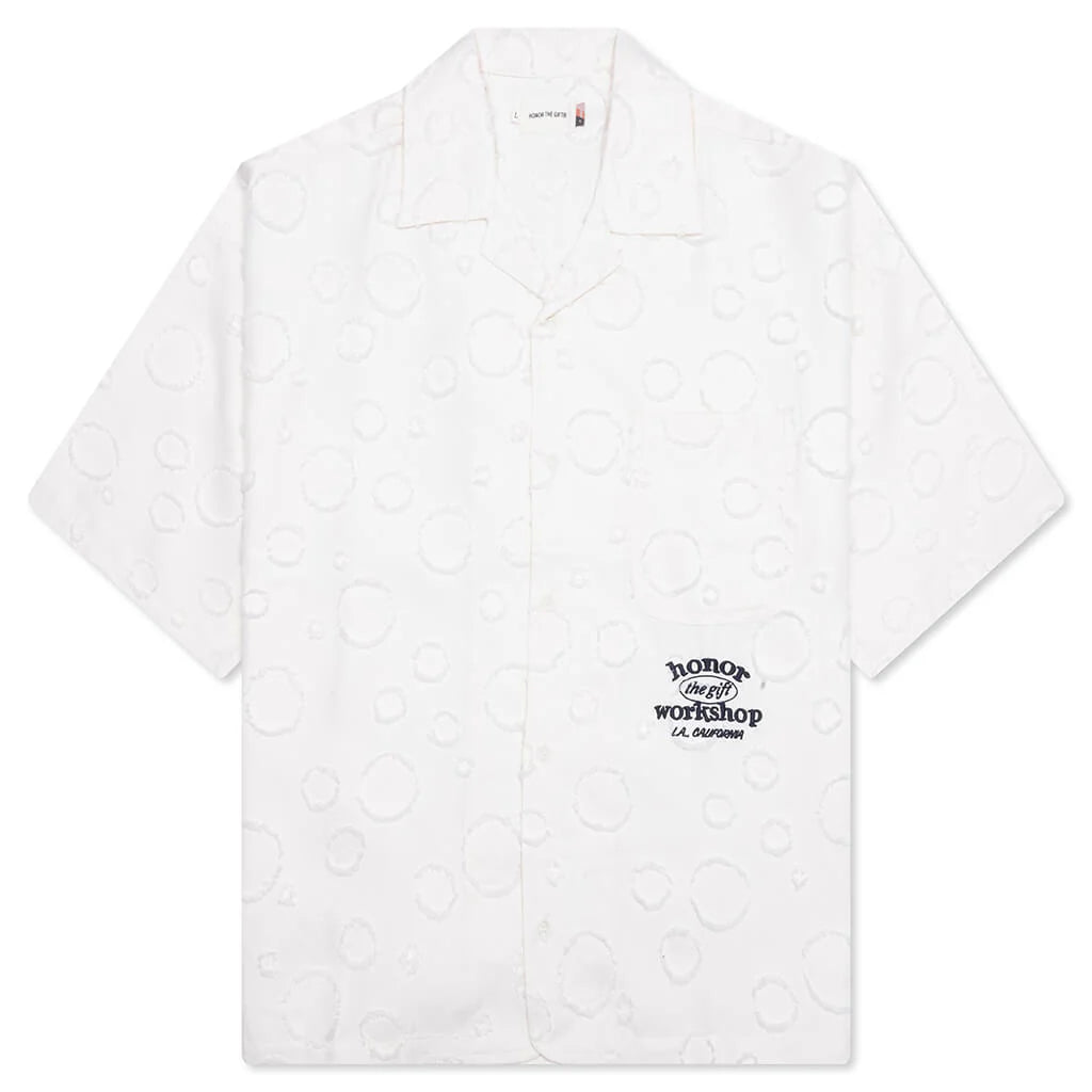 Polka Dot Camp Shirt White