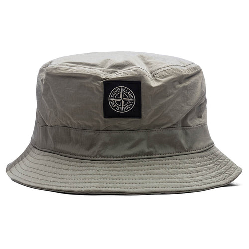 Nylon Metal Bucket Hat Natural Beige