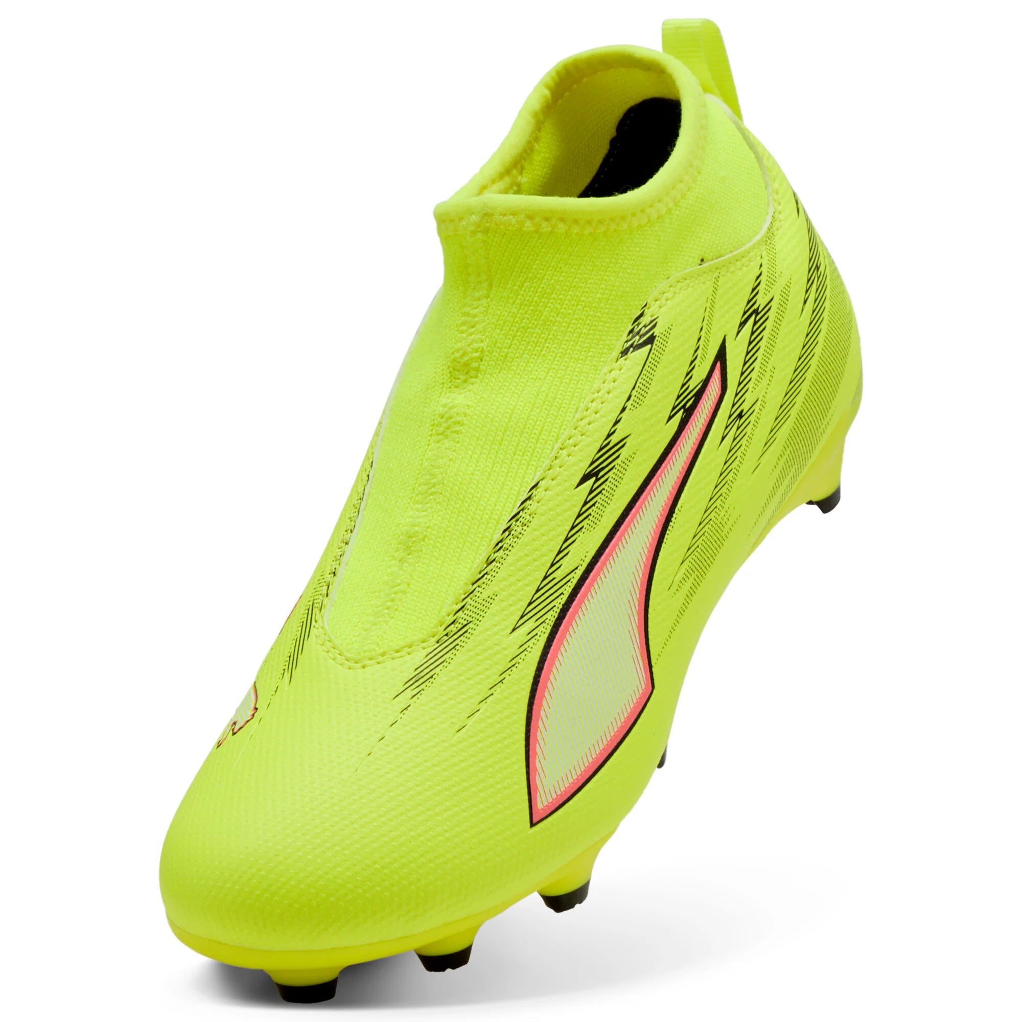 PUMA Ultra 6 Match Laceless FG AG Firm Multi Ground Youth Soccer Cleats Yellow Black