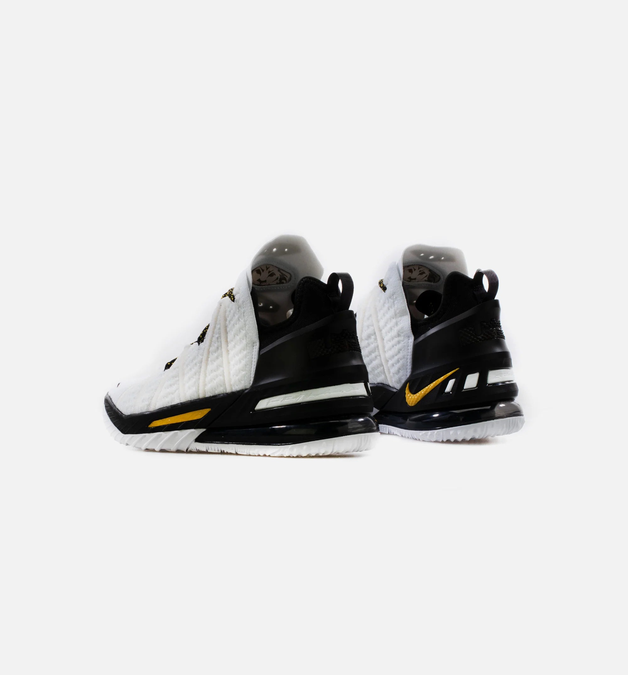 Lebron 18 Home Mens Basketball Shoe White Black Yellow