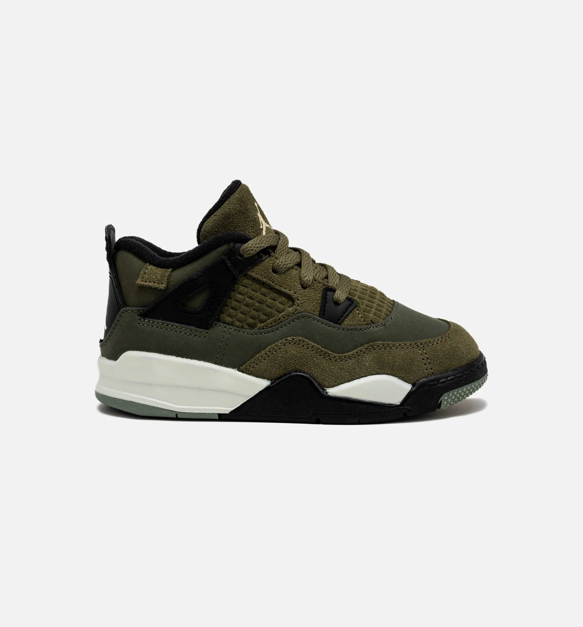 Air Jordan 4 Retro Craft Olive Infant Toddler Lifestyle Shoe Medium Olive Black