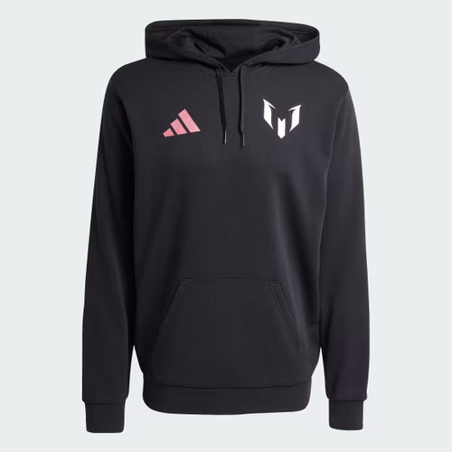 adidas Messi NameNumer Graphic Mens Soccer Hoodie Black Pink