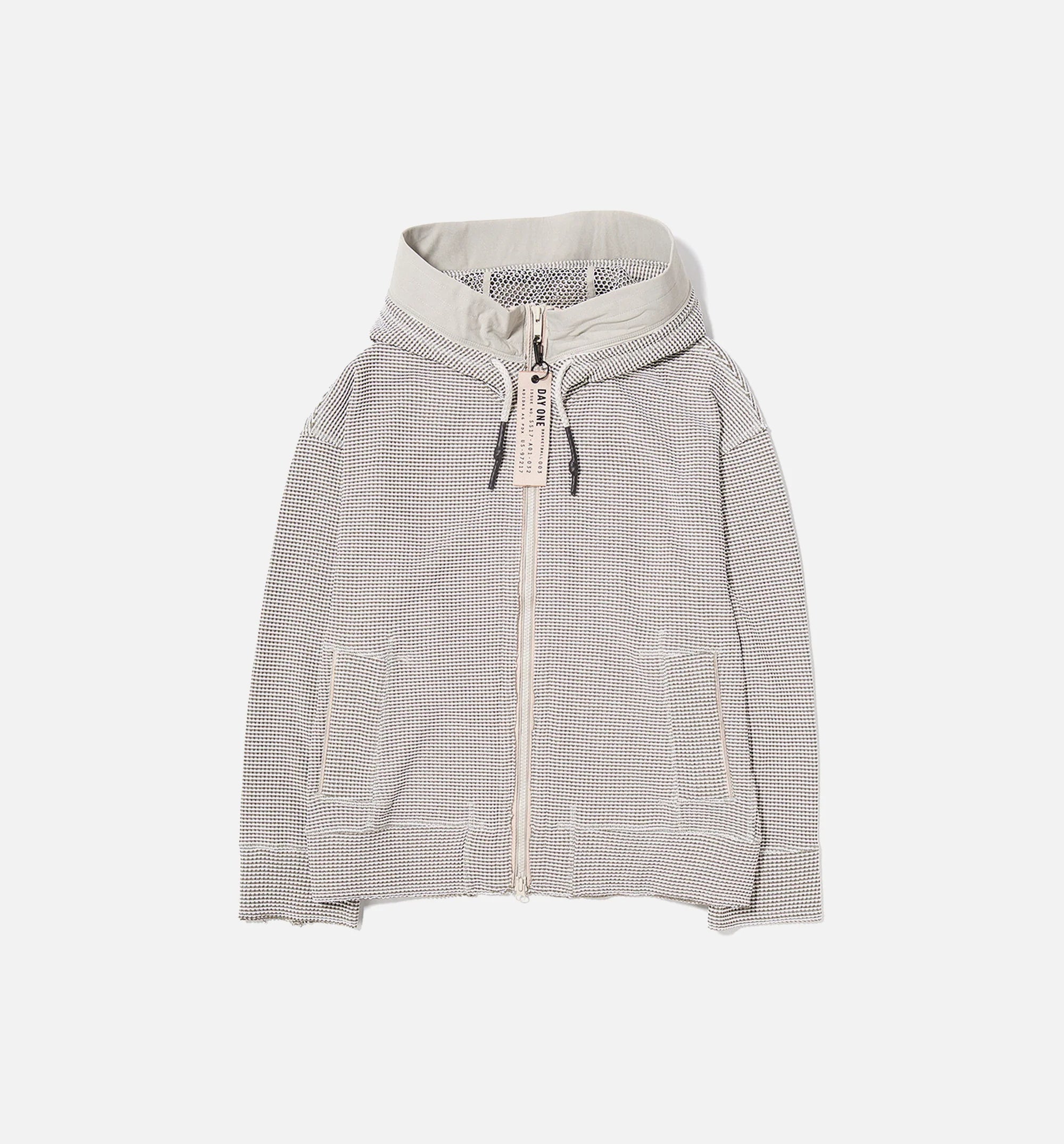 adidas Day One Waffle Hooded Track Top Jacket Mens Creme Brown