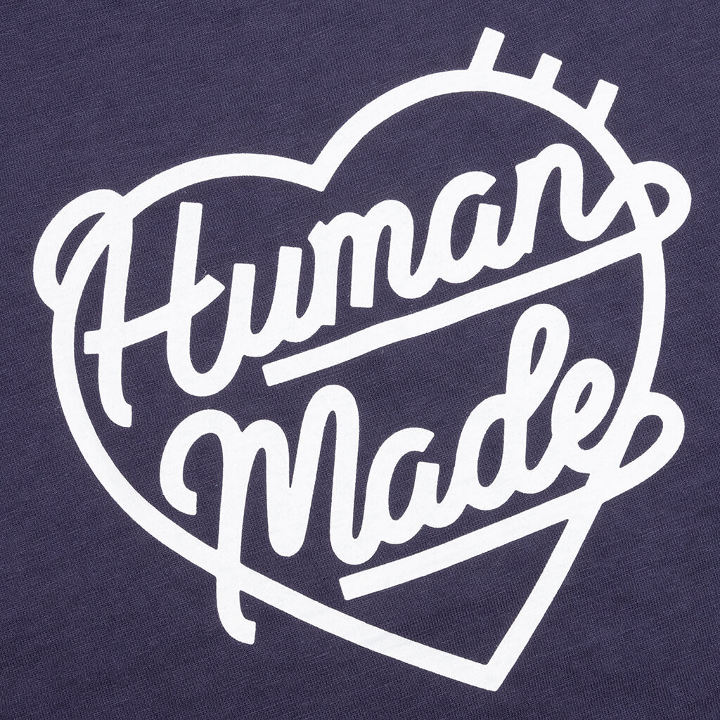 Heart Badge T Shirt Navy