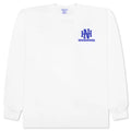 NH L S Tee 8 White Blue
