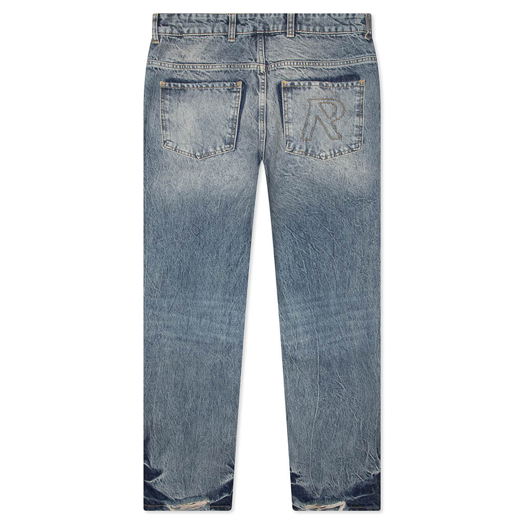 R3 Distressed Baggy Denim Blue Cream