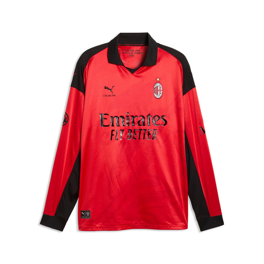PUMA AC Milan x Slam Jam Limited Edition Long Sleeve Mens Soccer Jersey 26 27 Red