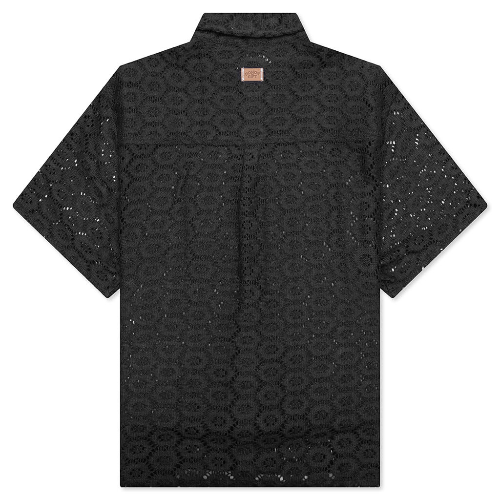 Crochet Button Up Black