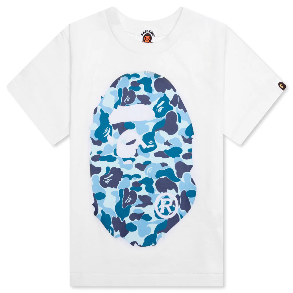 Kids ABC Camo Big Ape Head Tee White Blue