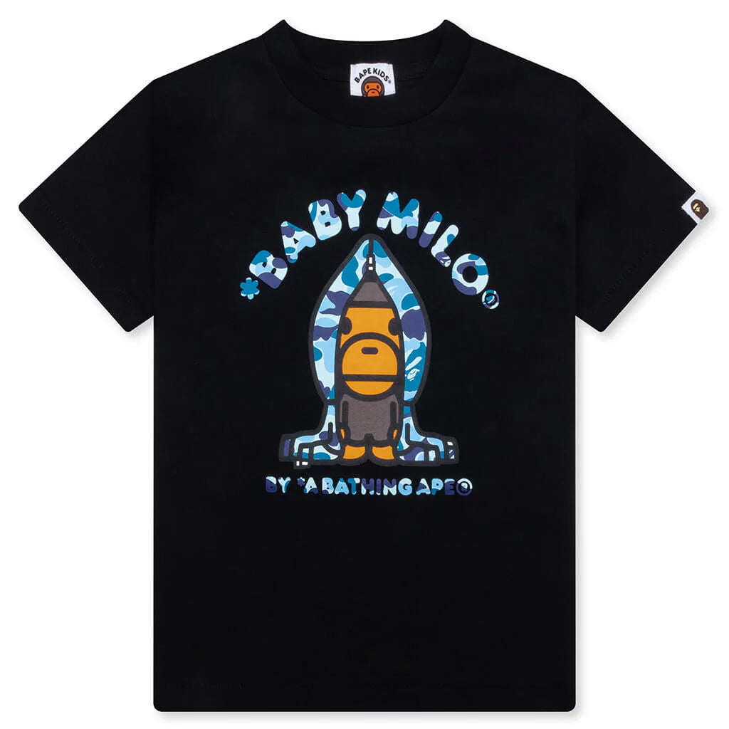 Kids ABC Camo Milo Hoodie Tee Black Blue