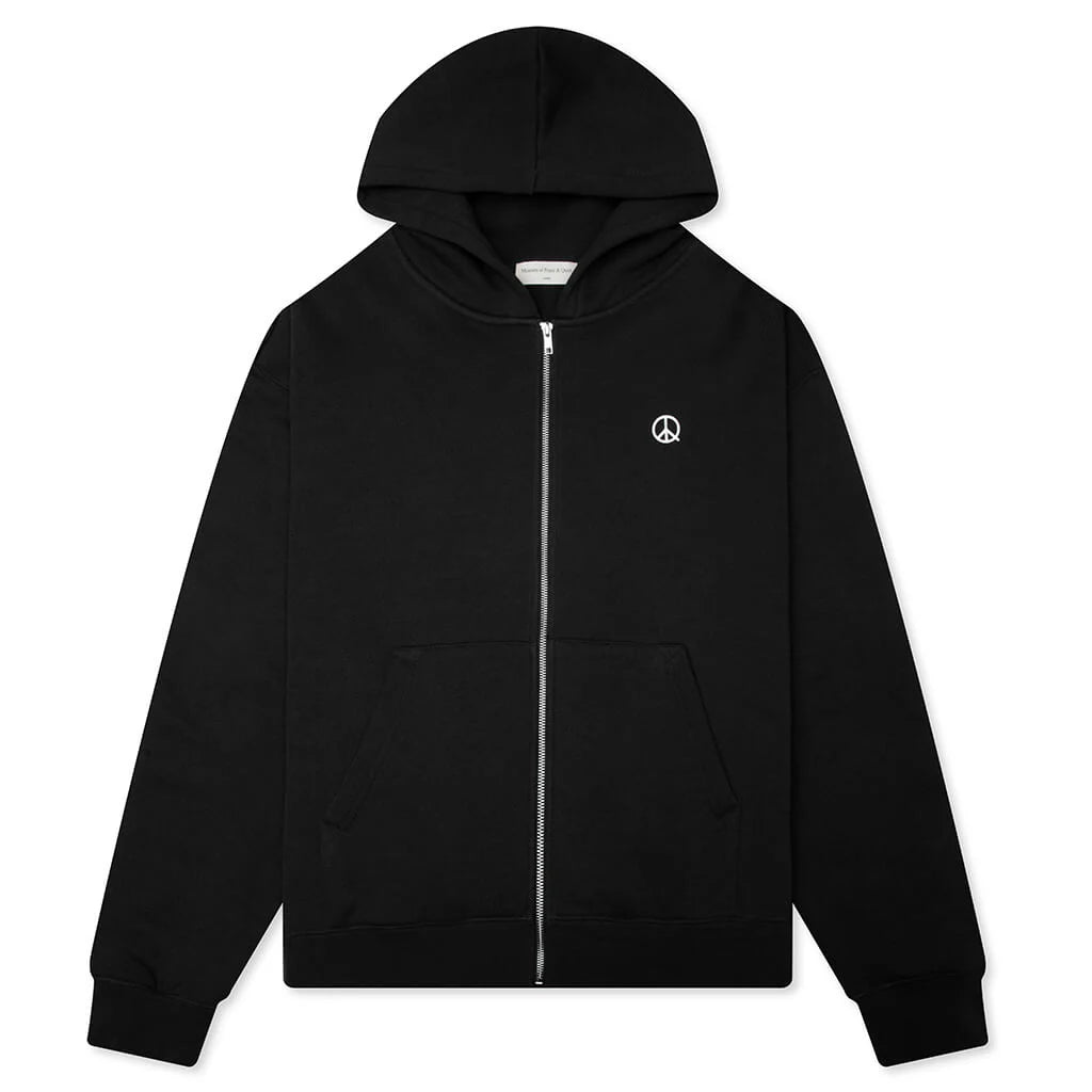 Wordmark Zip Up Hoodie Black