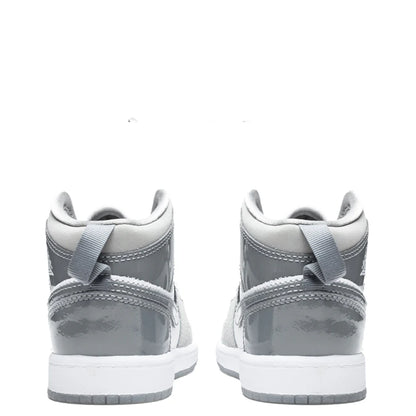 Air Jordan 1 Mid SE PS White Cool Grey Medium Grey