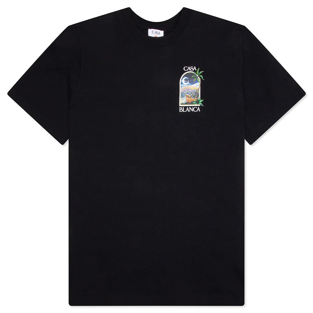 LA Night Printed T Shirt Black