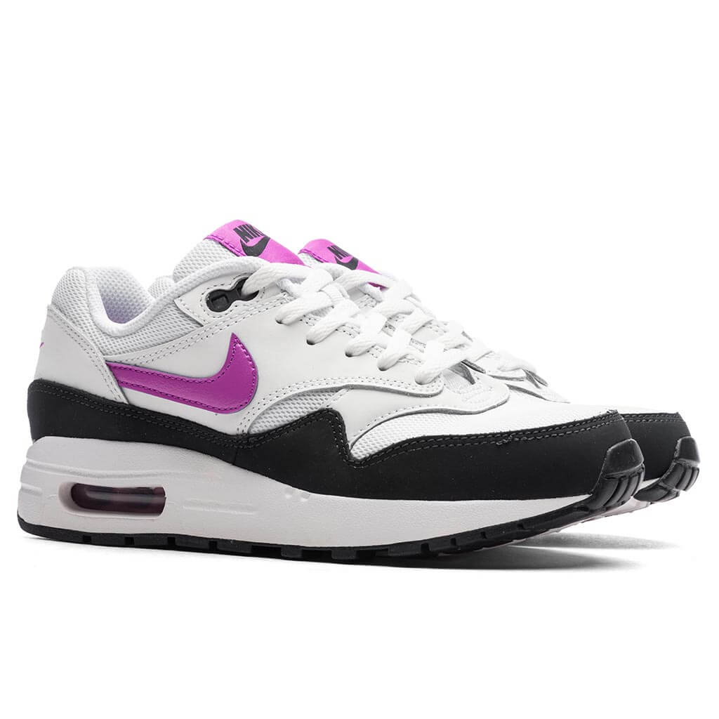 Air Max 1 BG GS White Fuchsia Dream Dark Obsidian