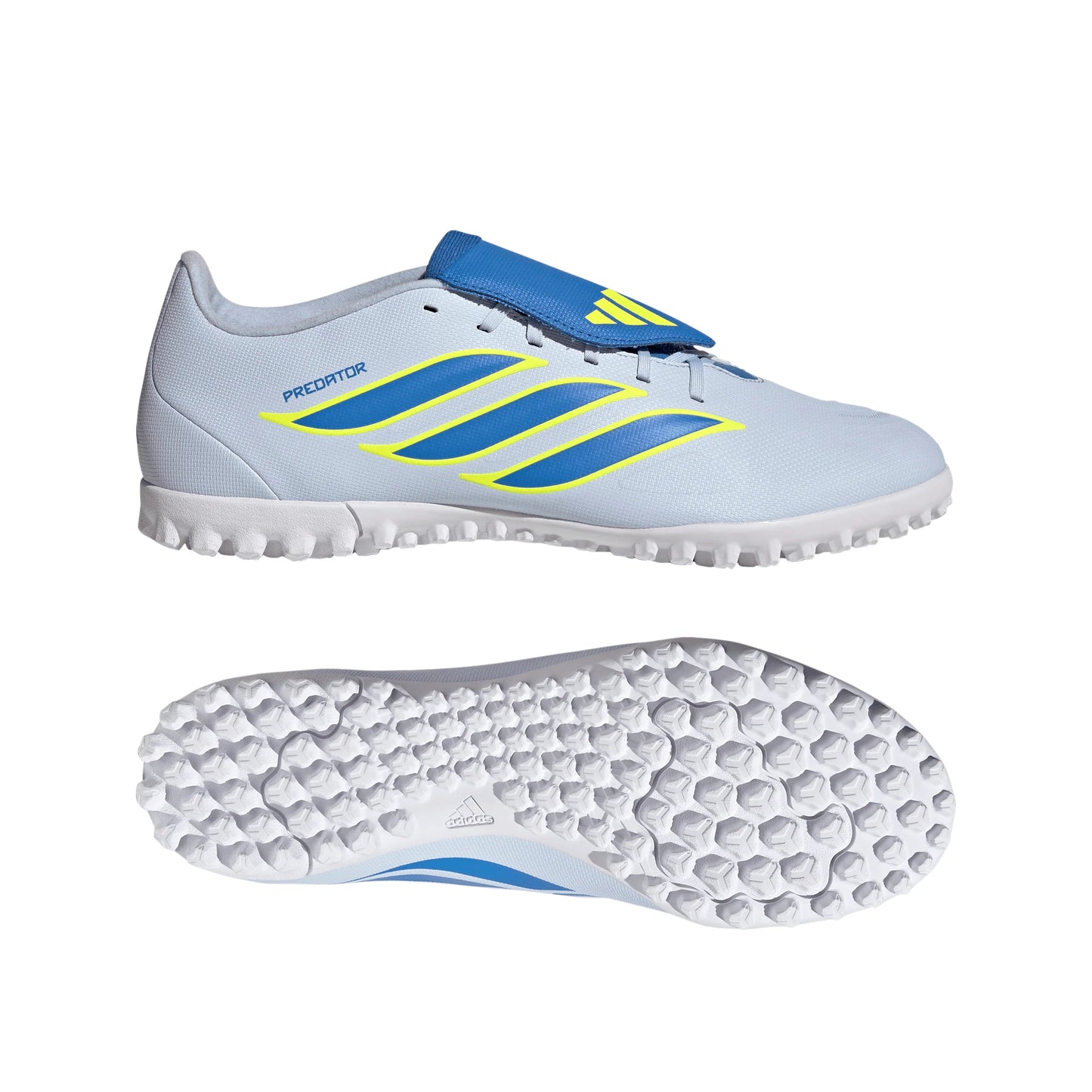 adidas Predator Club Fold Over Tongue TF Turf Mens Soccer Cleats Sky Blue Yellow