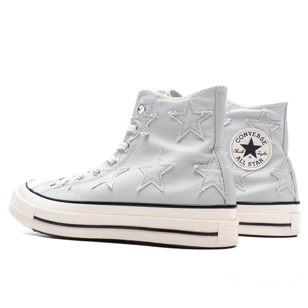 Chuck 70 Hi Rainwashed Grey Egret Black