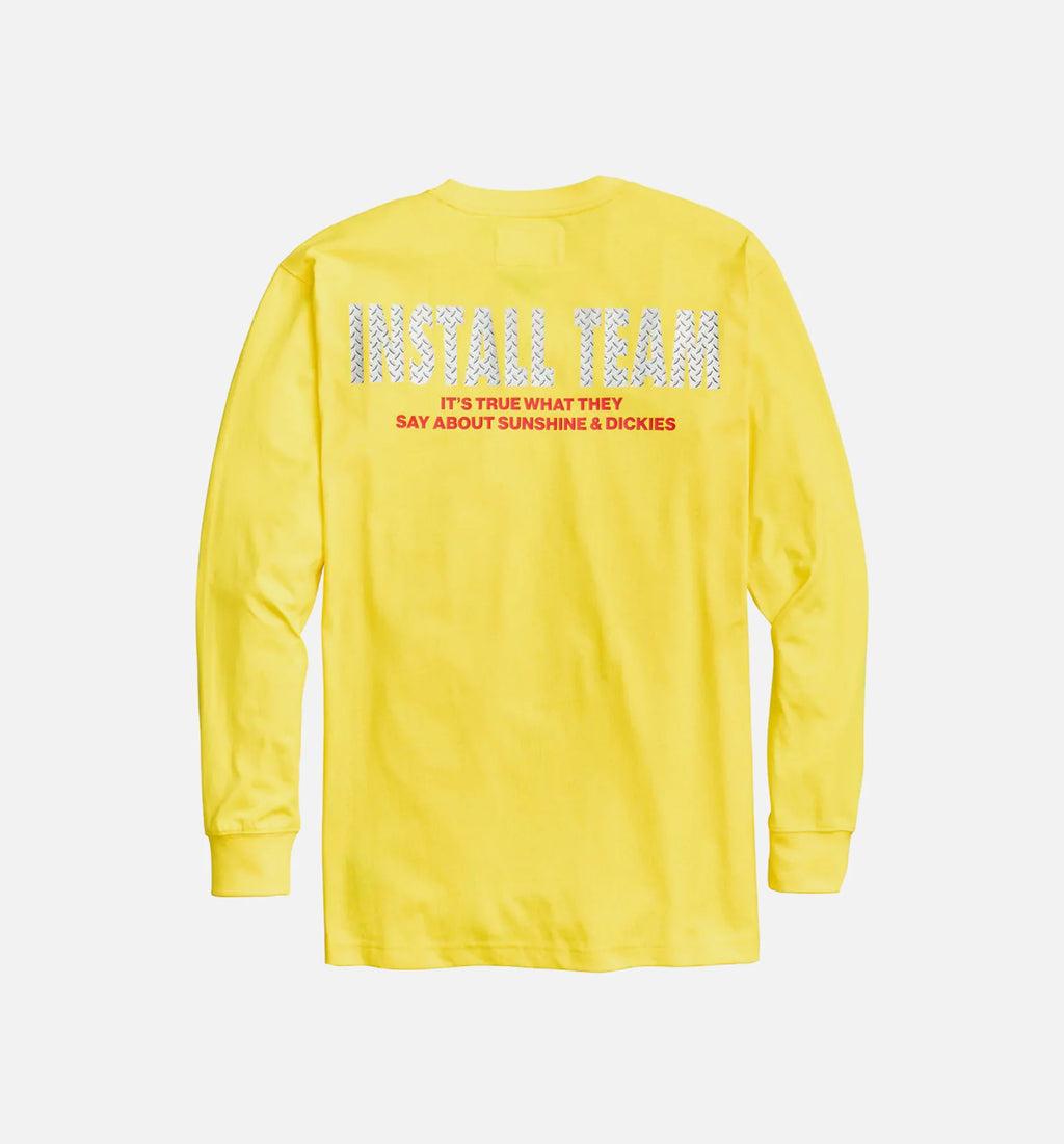 NYS Sun Dyed In Texas Heavyweight Pocket Long Sleeve Tee Mens T Shirt Yellow