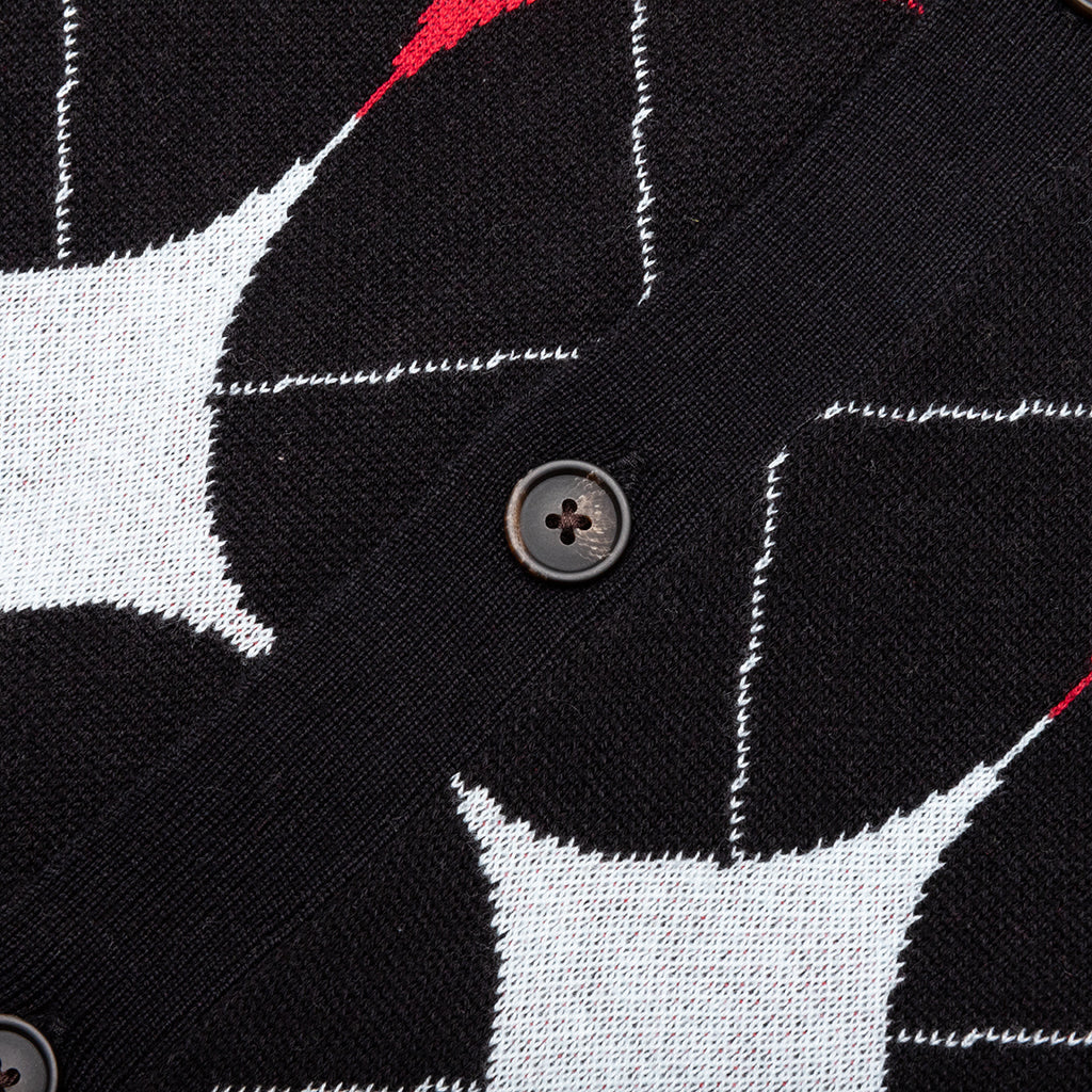 Arglye Knit Cardigan Black