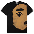 Bleached Big Ape Head Relaxed Fit Tee Black