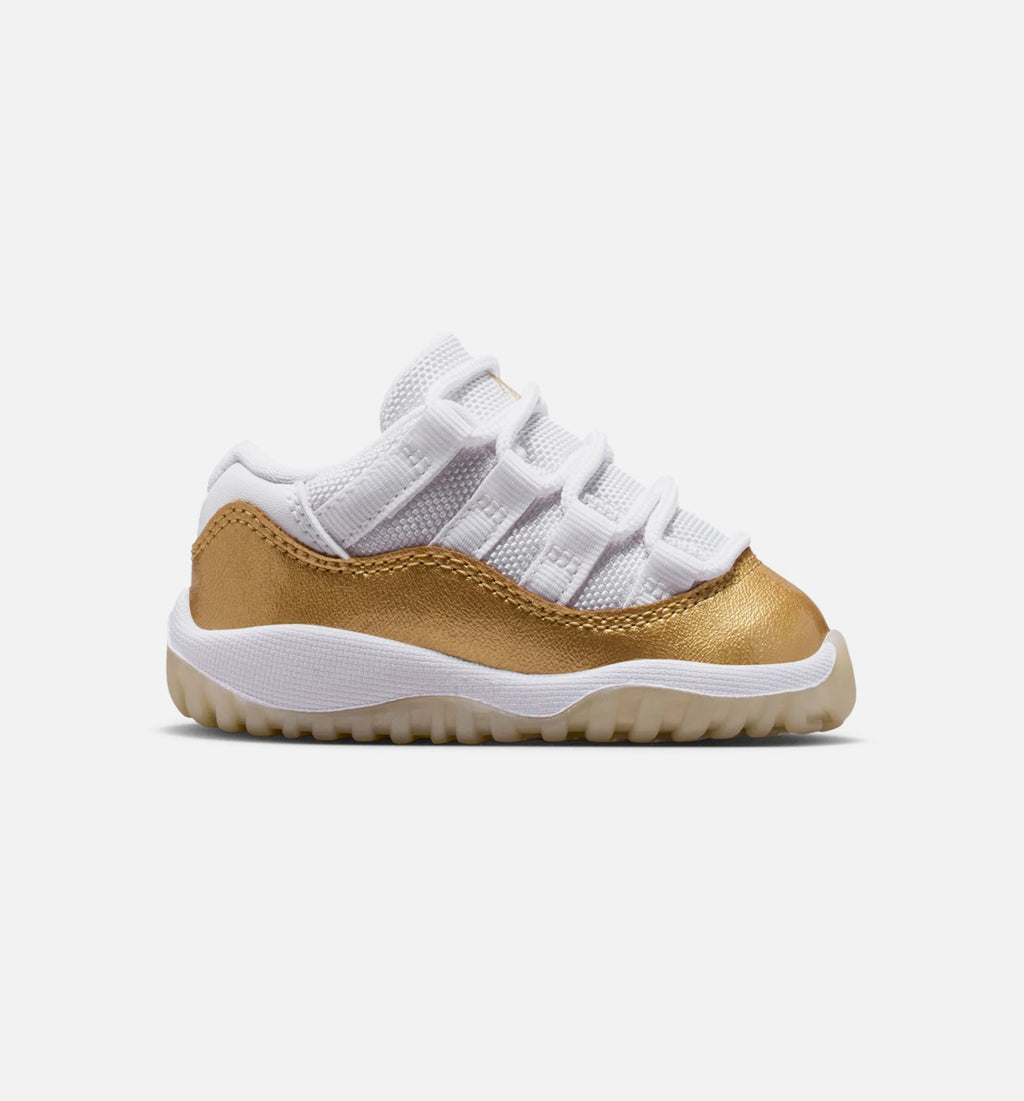 Air Jordan 11 Retro Low Mothers Day Infant Toddler Lifestyle Shoe White Metallic Gold Team Gold
