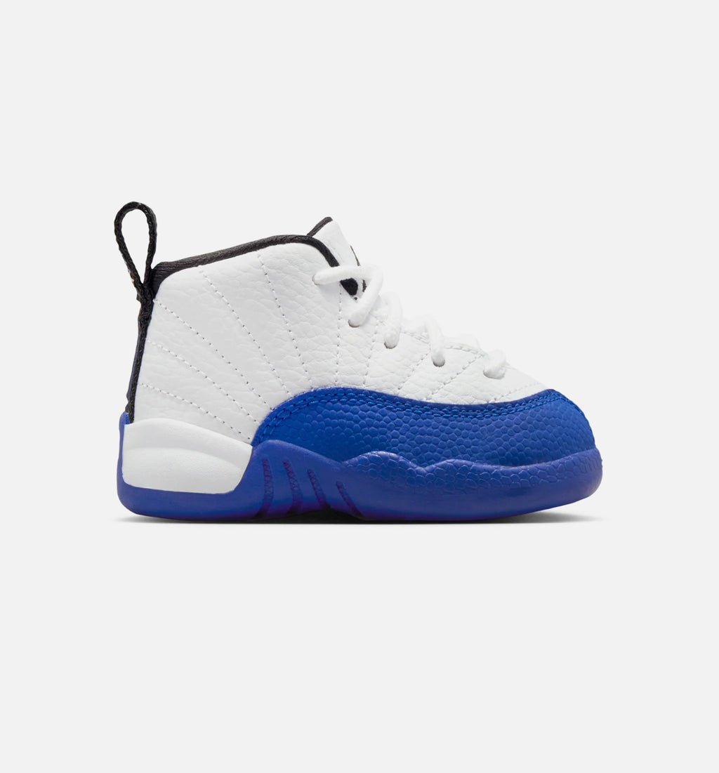 Air Jordan 12 Retro White and Game Royal Infant Toddler Lifestyle Shoe White Black Game Royal