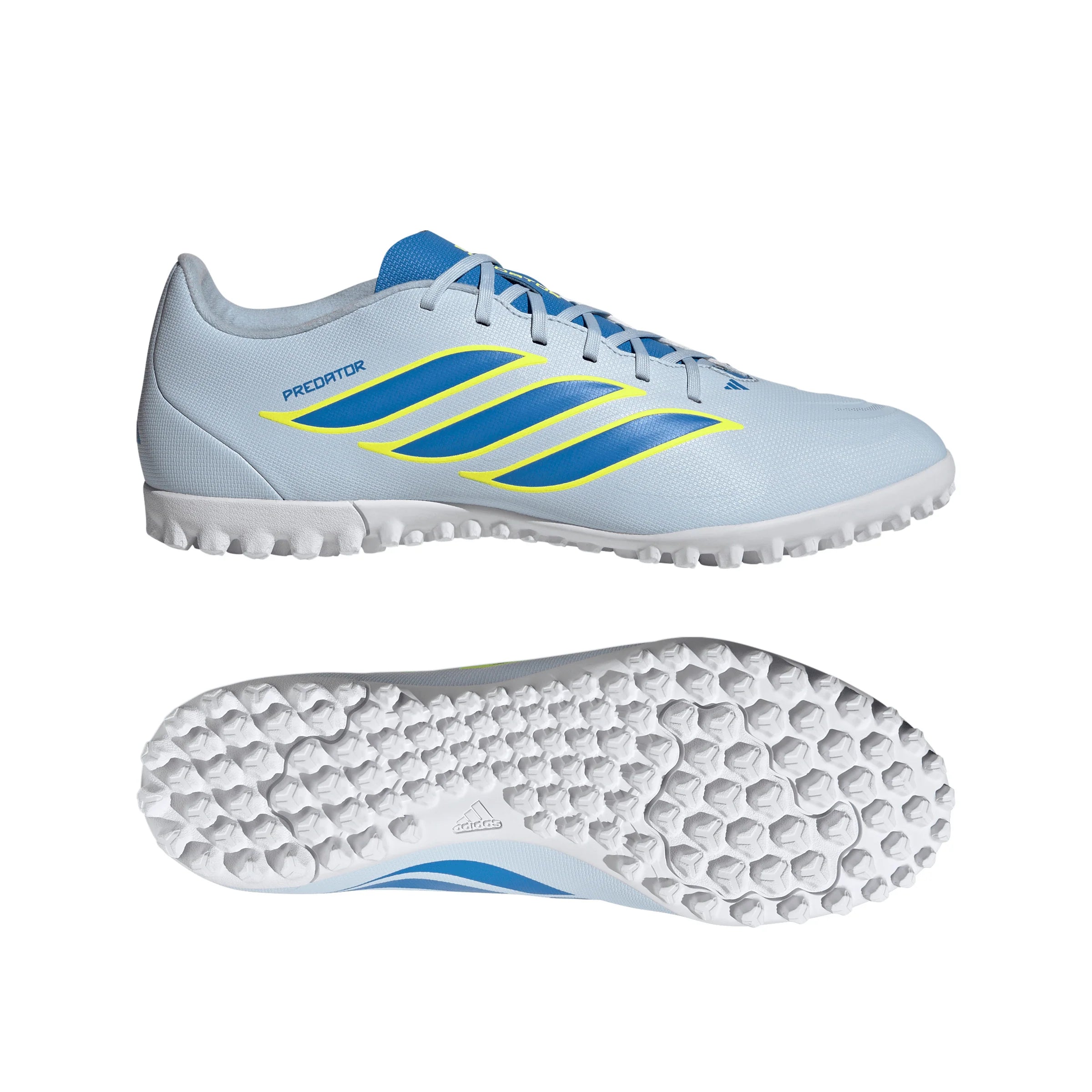 adidas Predator Club TF Turf Mens Soccer Cleats Sky Blue Yellow