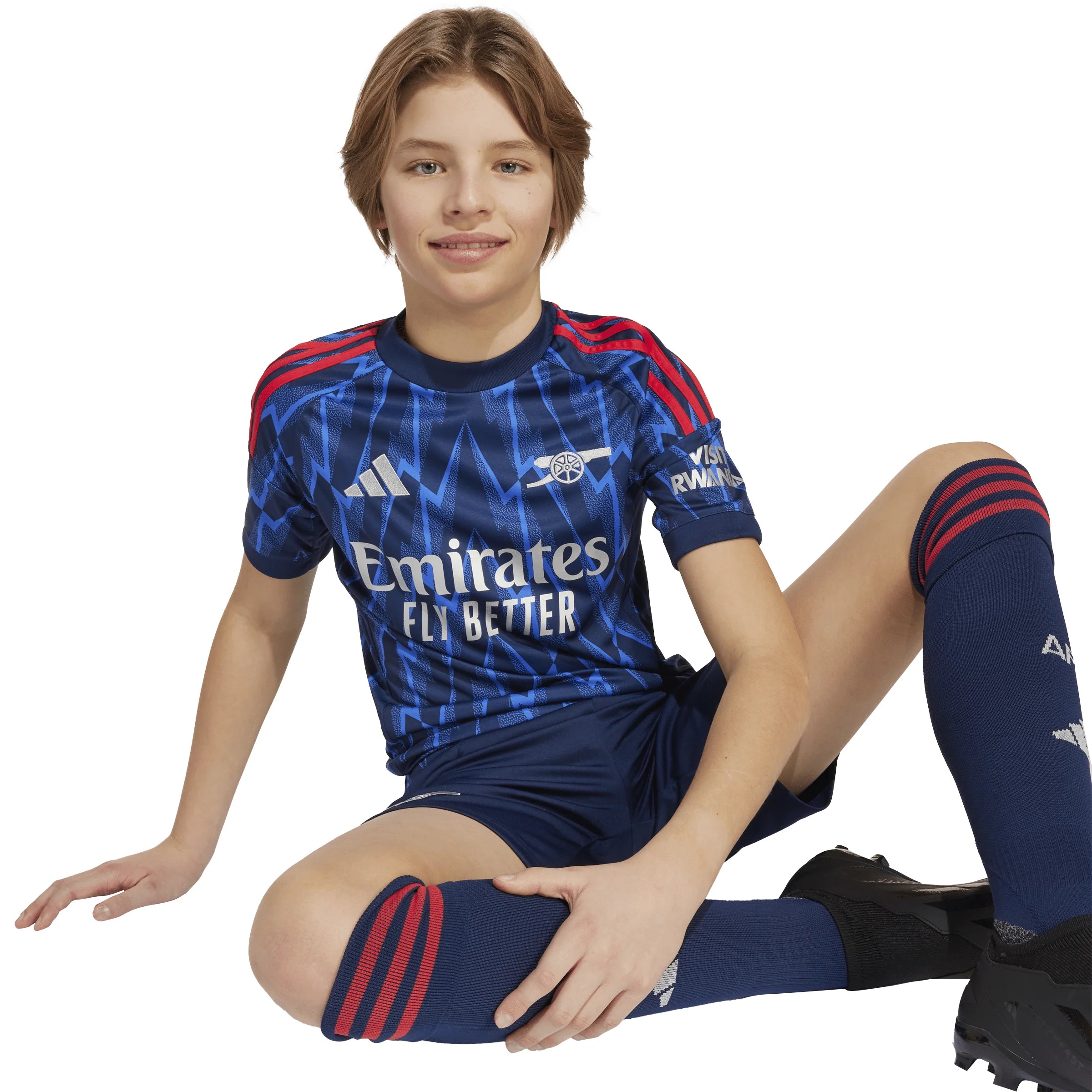 adidas Youth Arsenal Away Soccer Jersey 25 26 Blue