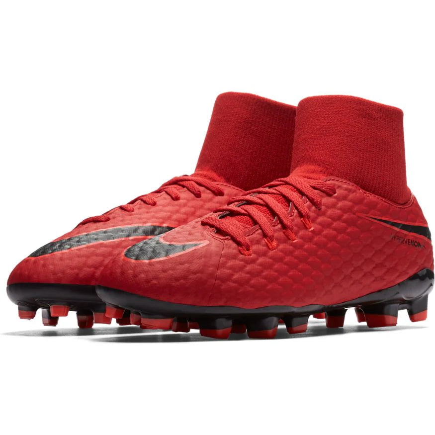 Nike JR Hypervenom Phelon III Soccer Cleats Red Black Crimson