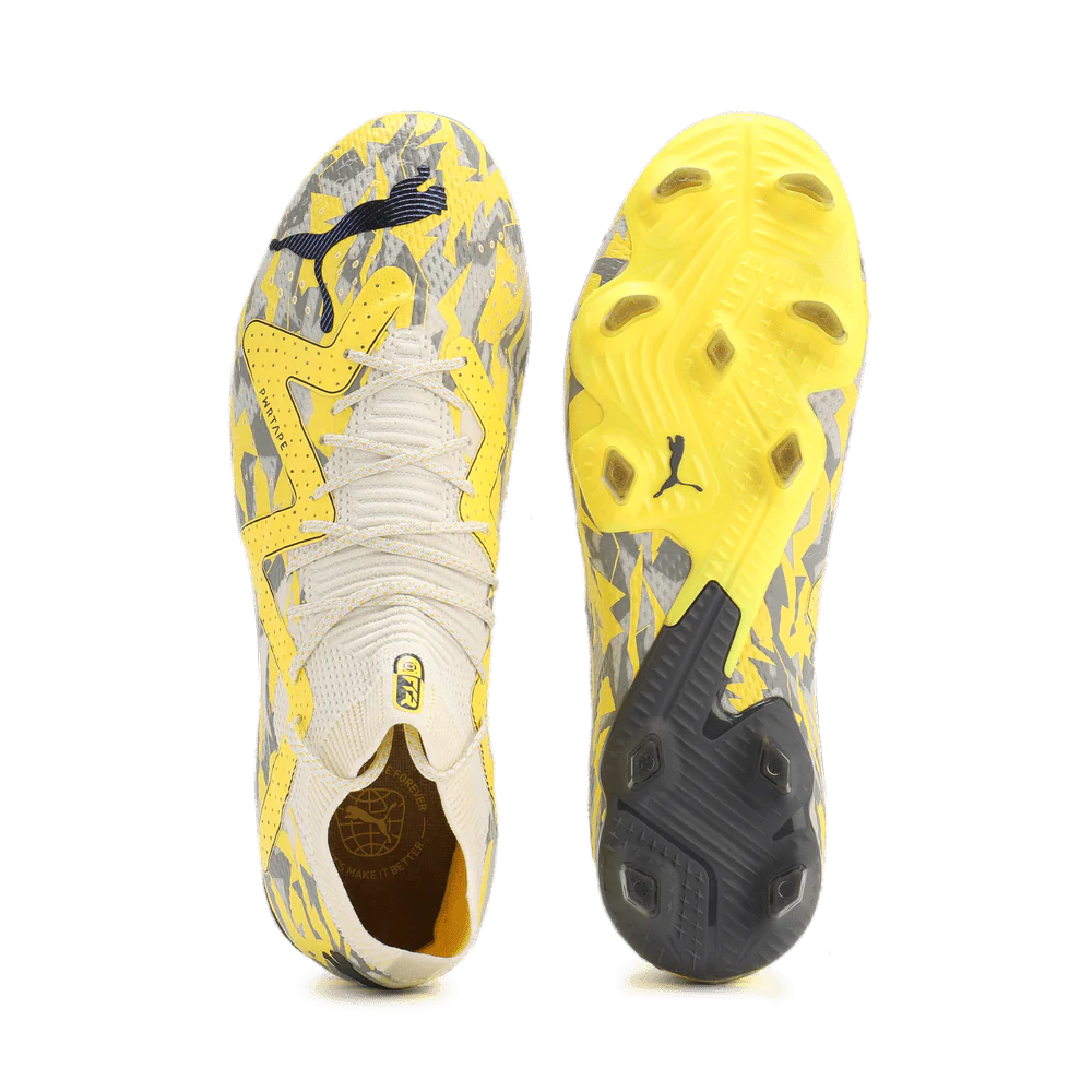 PUMA Future Ultimate FG AG Firm Ground Soccer Cleats Gray Asphalt Yellow