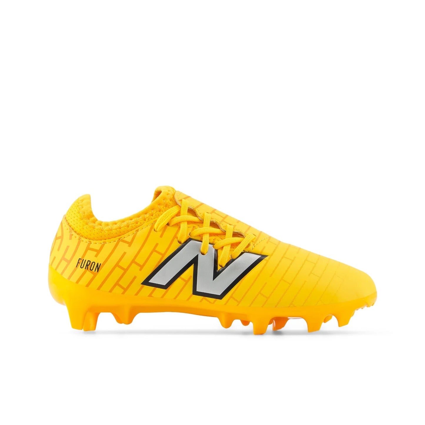 New Balance Furon Dispatch Junior FG V7 Firm Ground Cleats Sun Glow Metallic Silver Black